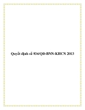 Quyết định số 934/QĐ-BNN-KHCN 2013