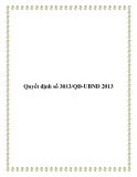 Quyết định số 3013/QĐ-UBND 2013