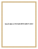 Quyết định số 933/QĐ-BNN-KHCN 2013