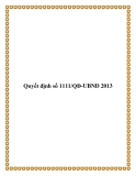 Quyết định số 1111/QĐ-UBND 2013