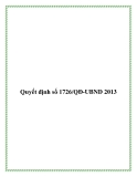 Quyết định số 1726/QĐ-UBND 2013