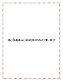 Quyết định số 1404/QĐ-BNN-TCTL 2013