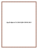 Văn bản quyết định số 11/2013/QĐ-UBND