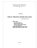 Bài giảng Thuế trong kinh doanh - TS Huỳnh Viết Tấn