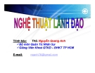 Bài giảng Nghệ thuật lãnh đạo: Chương 1 - TS Nguyễn Quang Anh