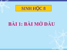 Bài giảng Sinh học 8 bài 1: Bài mở đầu