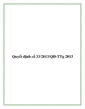 Quyết định số 33/2013/QĐ-TTg 2013