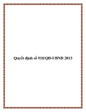 Quyết định số 910/QĐ-UBND 2013