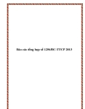 Báo cáo tổng hợp số 1256/BC-TTCP 2013
