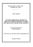 Tóm tắt luận văn thạc sĩ: Tổ chức kiểm toán nội bộ tại công ty cổ phần xây dựng xây lắp Đà Nẵng (Coxiva)