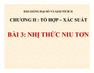 Bài giảng Nhị thức Niu-tơn - Đại số 11 - GV. Trần Thiên