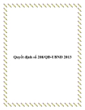 Quyết định số 208/QĐ-UBND 2013