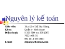 Bài giảng Nguyên lý kế toán: Chương 1 - Th.s Đào Thị Thu Giang