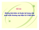 Tiểu luận: Những khó khăn và thuận lợi trong việc phát triển thương mại điện tử ở Việt Nam