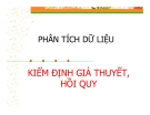 Bài giảng Kiểm định giả thuyết, hồi quy