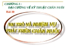 Bài giảng Công nghệ 7 bài 30: Vai trò và nhiệm vụ của phát triển chăn nuôi