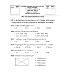 Đề kiểm tra KSCL đầu năm môn Toán - Trường Tiểu học Nghĩa Phong