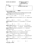Đề kiểm tra môn Toán lớp 9 - Trường THCS Miền Đồi (Chương 2: Đại số)