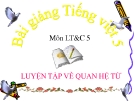 Bài giảng Luyện từ và câu: Luyện tập về quan hệ từ - Tiếng việt 5 - GV.N.T.Hồng