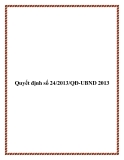 Văn bản quyết định số 24/2013/QĐ-UBND