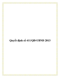 Quyết định số 411/QĐ-UBND 2013