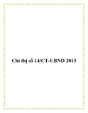 Chỉ thị số 14/CT-UBND 2013