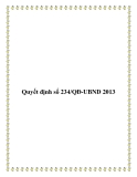 Quyết định số 234/QĐ-UBND 2013