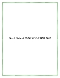 Văn bản quyết định số 23/2013/QĐ-UBND