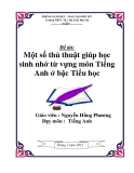 SKKN: Một số thủ thuật giúp học sinh nhờ từ vựng môn Tiếng Anh bậc Tiểu học 