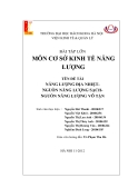 Tiểu luận: Năng lượng địa nhiệt nguồn năng lượng sạch nguồn năng lượng vô tận