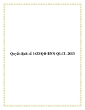 Quyết định số 1433/QĐ-BNN-QLCL 2013