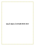 Quyết định số 610/QĐ-BXD 2013