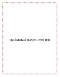 Quyết định số 723/QĐ-UBND 2013