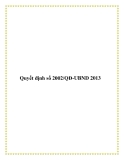 Quyết định số 2002/QĐ-UBND 2013