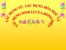 Bài 23: Tác dụng từ, TD hóa học và TD sinh lí của DĐ - Bài giảng  Vật lý 7 - B.Q.Thanh