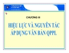 Bài giảng Hiệu lực và nguyên tắc áp dụng văn bản quy phạm pháp luật