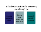 Bài giảng Kỹ năng nghiên cứu hồ sơ vụ án dân sự, thương mại