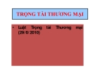 Bài giảng Trọng tài thương mại