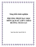 SKKN: Phương pháp dạy môn Lịch sử lớp 5 theo hướng tích cực - GV.N.H.Tú