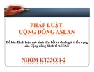 TIểu luận: Bình luận mô hình liên kết cộng đồng kinh tế ASEAN