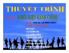 Thuyết trình: Khiếu kiện hành chính