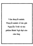 Thuyết minh về tác giả Nguyễn Trãi và tác phẩm Bình Ngô đại cáo của ông