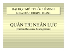 Bài giảng Quản trị nhân lực - ĐH Mở TP. HCM