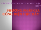 Bài giảng Phương pháp gia công điện cực dây