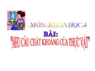 Bài giảng Nhu cầu chất khoáng của thực vật - Khoa học 4 - GV. N.T.Sỹ