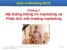 Bài giảng Quản trị marketing: Chương 3 - Lê Quang Trực