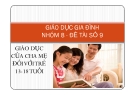 Giáo dục gia đình - Giáo dục của cha mẹ đối với trẻ 13 - 18 tuổi