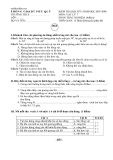 Đề kiểm tra học kì I trắc nghiệm và tự luận Vật lý lớp 7 năm học 2007 - 2008 