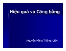 Bài giảng Hiệu quả và Công bằng - Nguyễn Hồng Thắng, UEH