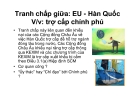 Bài giảng tranh chấp giữa: EU - Hàn Quốc về việc trợ cấp chính phủ